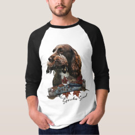 Camiseta El Sprocker Spaniel, el arte del perro de las arma