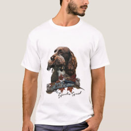 Camiseta El Sprocker Spaniel, el arte del perro de las arma