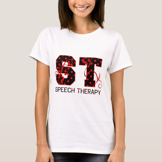 Camiseta el st pone letras a la sombra negra y roja de los (Anverso)