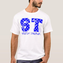 Camiseta el st pone letras a los lunares blancos y azules