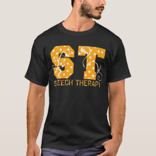 Camiseta el st pone letras a lunares anaranjados y blancos