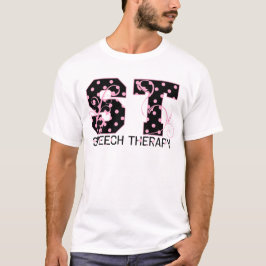 Camiseta el st pone letras a lunares negros y rosados