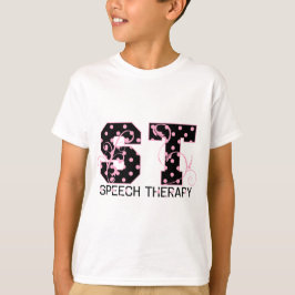 Camiseta el st pone letras a lunares negros y rosados