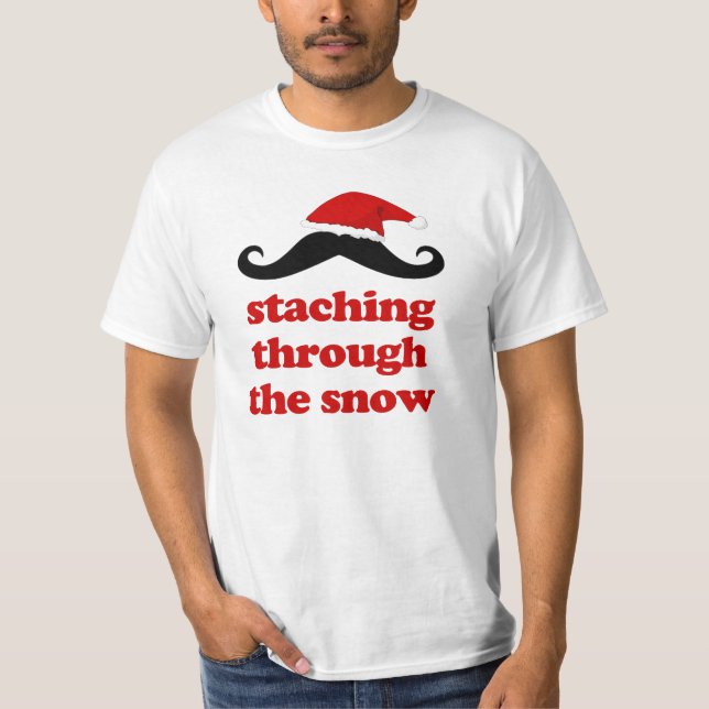 Camiseta el staching con el navidad divertido santa de la (Anverso)