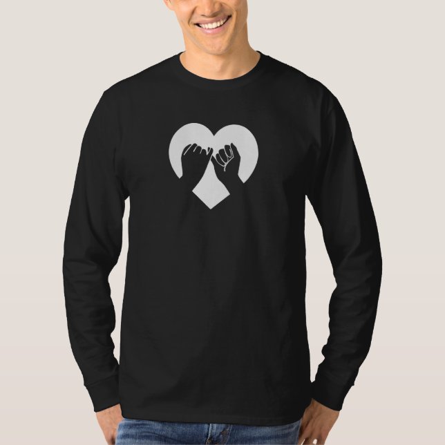 Camiseta El Suelo Pinky Promete Corazón Corto Para Los Bffs (Anverso)