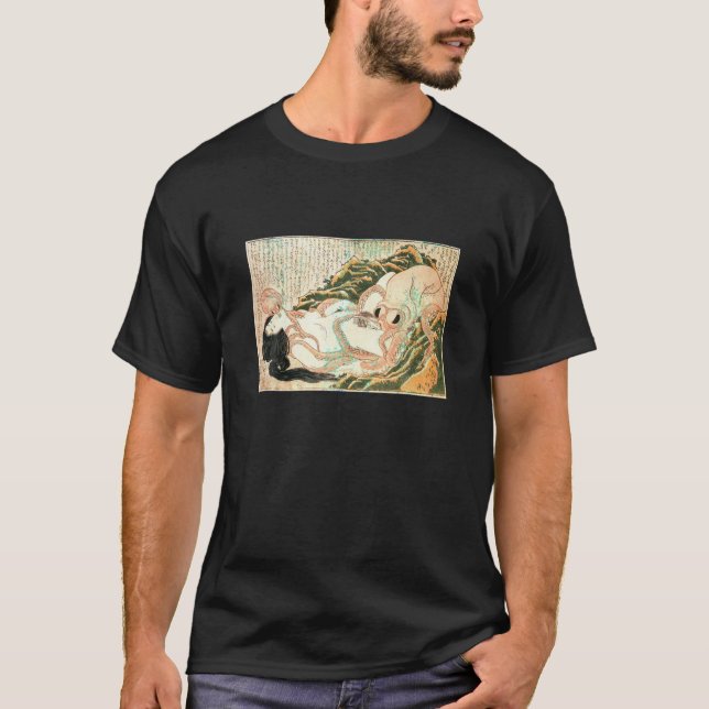 Camiseta El sueño de la esposa de un pescador en el arte ja (Anverso)