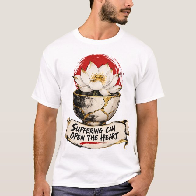 Camiseta El sufrimiento puede abrir el corazón Dhammapada (Anverso)
