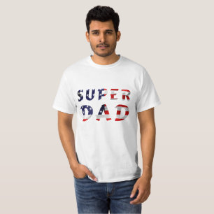 Camiseta El súper papá y la bandera estadounidense