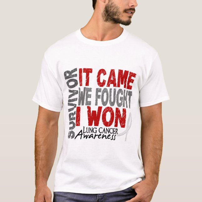 Camiseta El superviviente del cáncer de pulmón que vino (Anverso)
