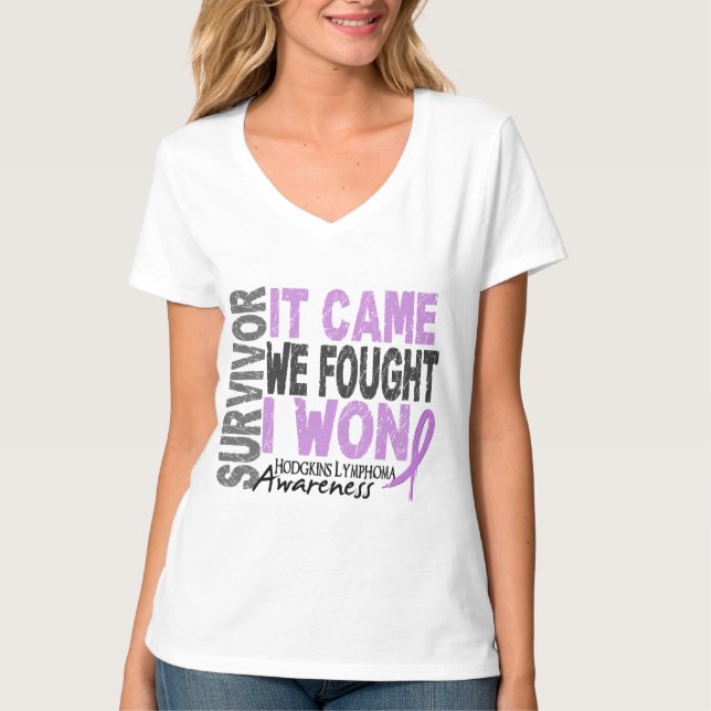 Camiseta El superviviente del linfoma de Hodgkins que vino (Anverso)
