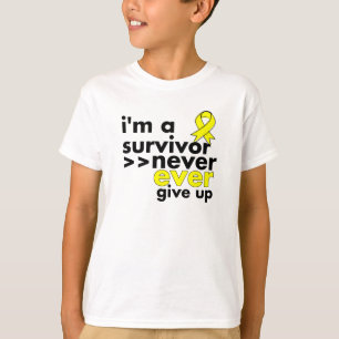 Camiseta El superviviente del sarcoma de Ewing nunca da