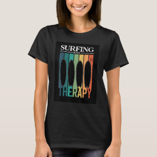 Camiseta El Surf Es Mi Terapia Retro Longboard Surfboard