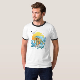 Camiseta El surfista avanza por la ola Ringer Men