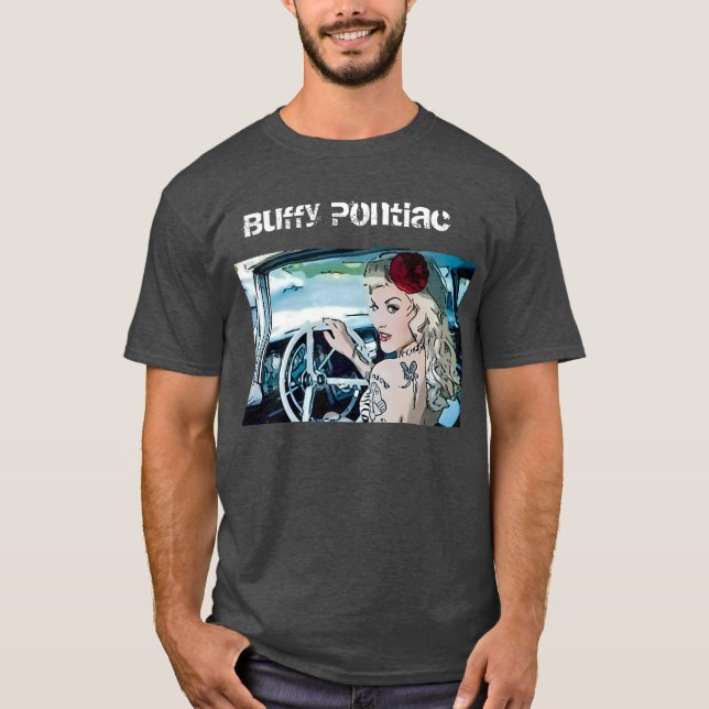 Camiseta El T básico de los hombres anteados de Pontiac (Anverso)