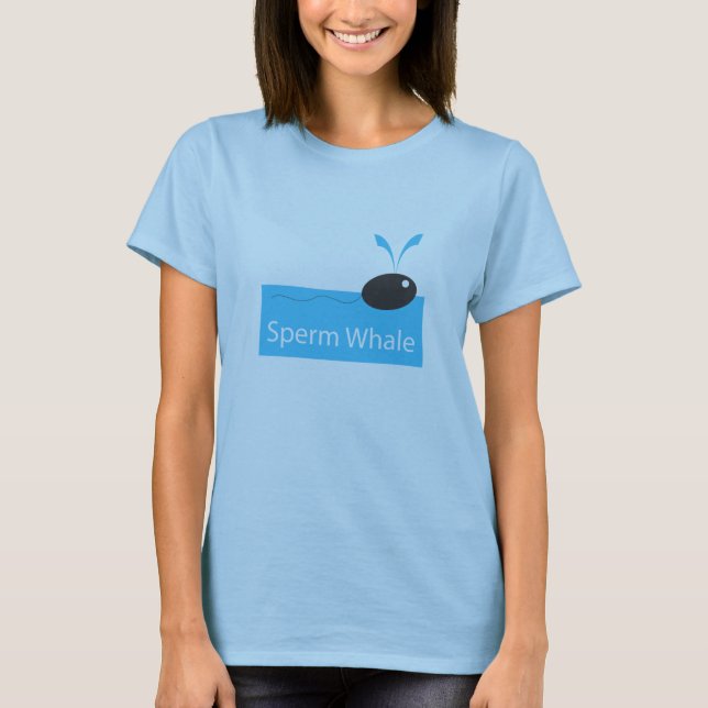 Camiseta El T de las mujeres de la ballena de esperma (Anverso)