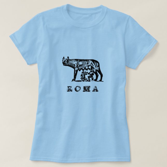 Camiseta El T de las mujeres del Ella-Lobo de ROMA (Diseño del anverso)