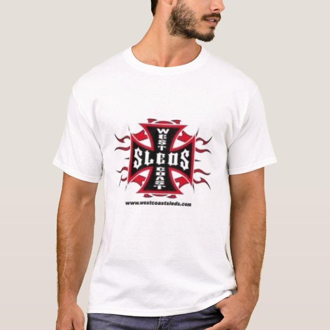 Camiseta El T de los hombres de SSleds de la costa oeste (Anverso)