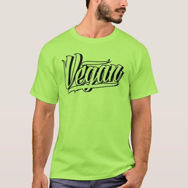 Camiseta El T de los hombres del vegano (Anverso)