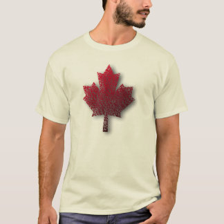 Camiseta El T de los hombres rojos canadienses de la hoja