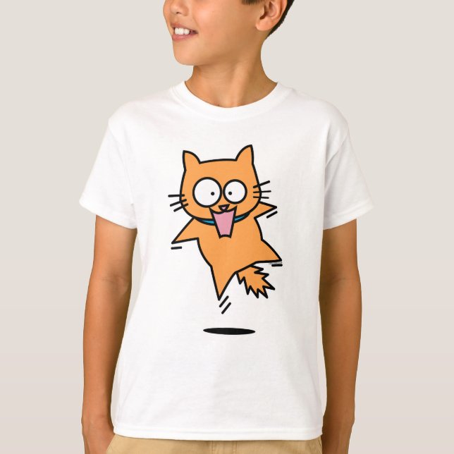 Camiseta El tabby asustado del gato anaranjado salta la (Anverso)