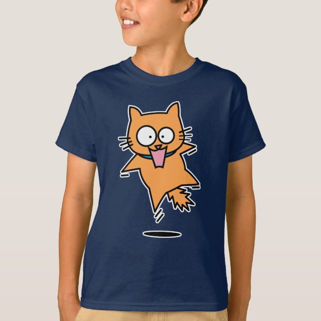 Camiseta El tabby asustado del gato anaranjado salta la (Anverso)