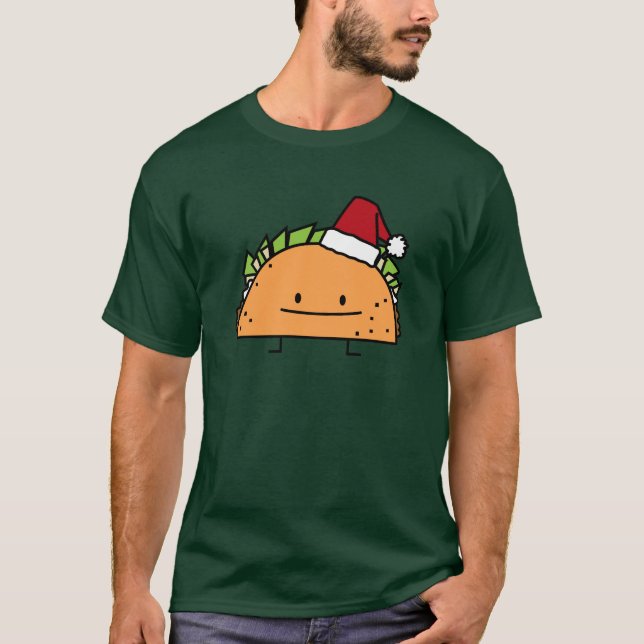 Camiseta El Taco que lleva navidad del gorra de Santa (Anverso)