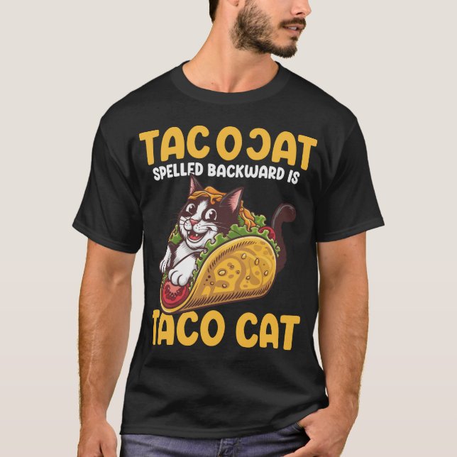 Camiseta El TacoCat felino gracioso en la línea dorsal es g (Anverso)