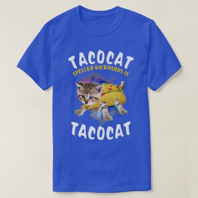 Camiseta El Tacocat Hecha Hacia Atrás Es Tacocat Cat Y Taco (Diseño del anverso)