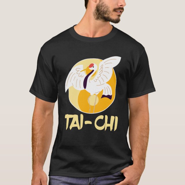 Camiseta El tai chi chino Yin Yang Crane Animal Sun (Anverso)