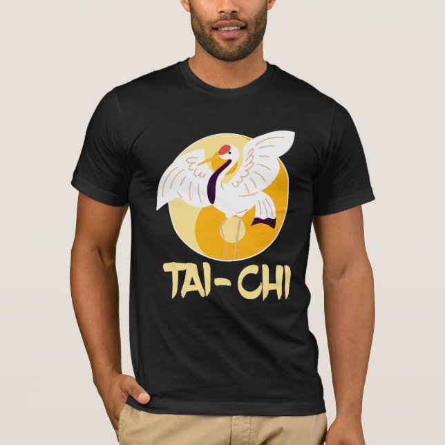 Camiseta El tai chi chino Yin Yang Crane Animal Sun (Anverso)