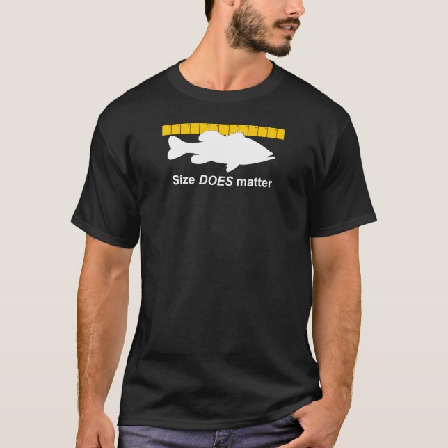 Camiseta El "tamaño importa" - pesca de la lubina divertida (Anverso)