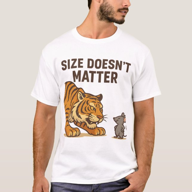 Camiseta El tamaño no importa - El tigre y el ratón diverti (Anverso)