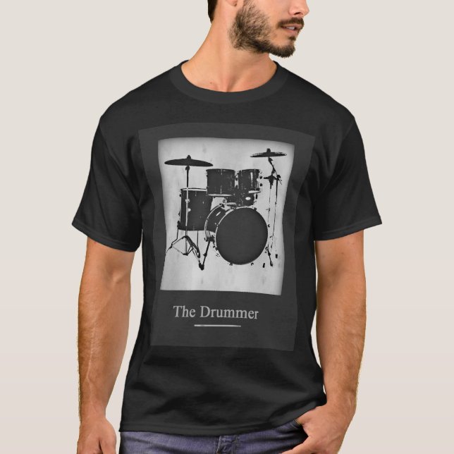 Camiseta El tambor elegante de la banda de rock (Anverso)
