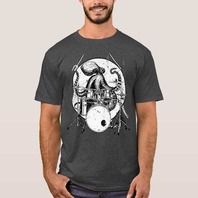 Camiseta El tambor Octopus Gift Drummer Presente Premium (Anverso)