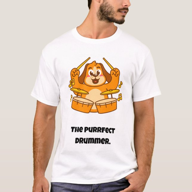 Camiseta El tambor perfecto/Gato gracioso (Anverso)