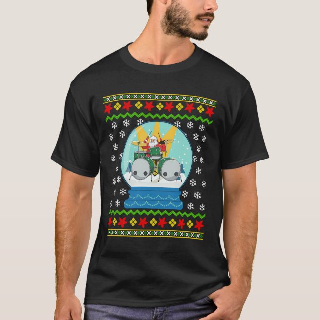 Camiseta El tambor Santa Nieve Globe Navidades feos tambore (Anverso)