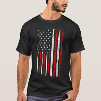 Camiseta El tambor se pega en una bandera norteamericana vi