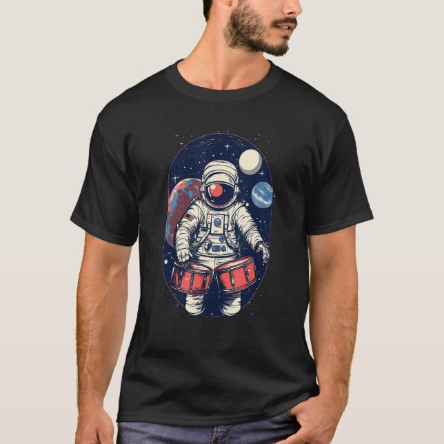 Camiseta El tambor toca el astronauta astronauta espacio de (Anverso)