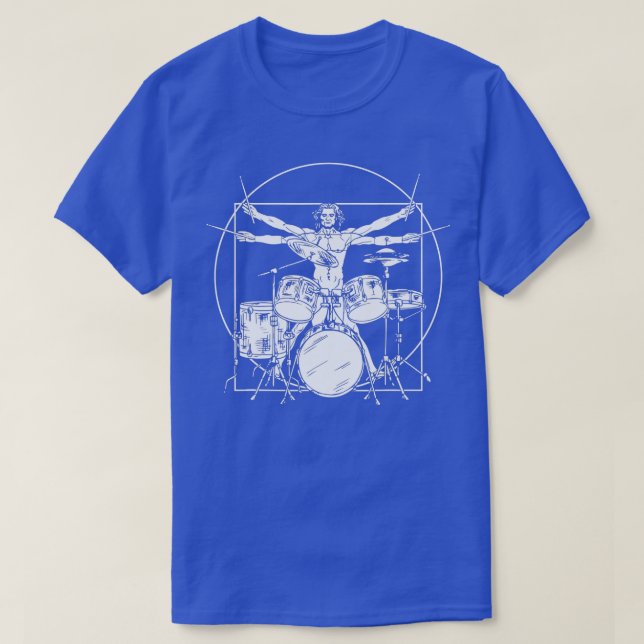 Camiseta El tambor vitruviano Da Vinci tambora el rock (Diseño del anverso)