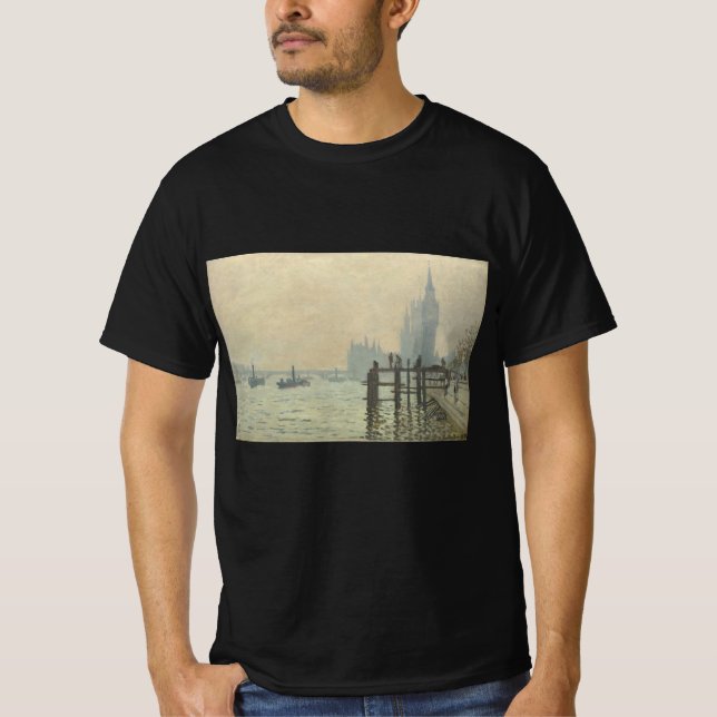 Camiseta El Támesis debajo de Westminster por Claude Monet (Anverso)