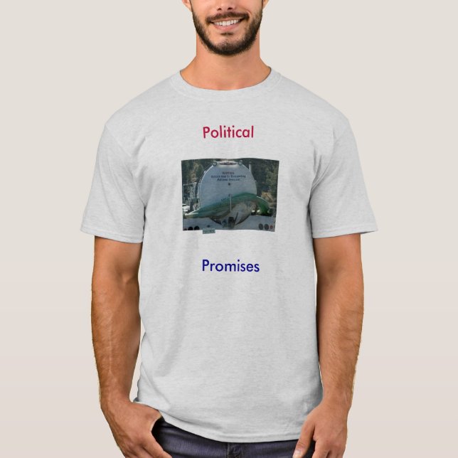 Camiseta el tanque séptico, promesas políticas (Anverso)