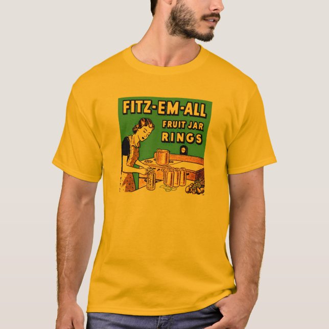 Camiseta El tarro de enlatado de la fruta del albañil del (Anverso)