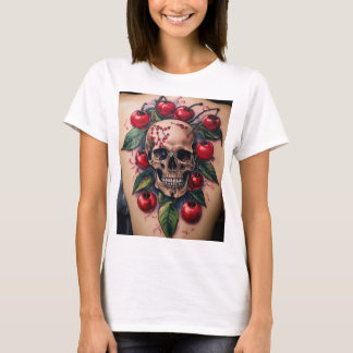 Camiseta El tatuaje de las cerezas de cráneo: una audaz mez