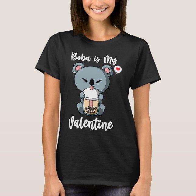 Camiseta El té Boba es mi oso de San Valentín Koala contra  (Anverso)