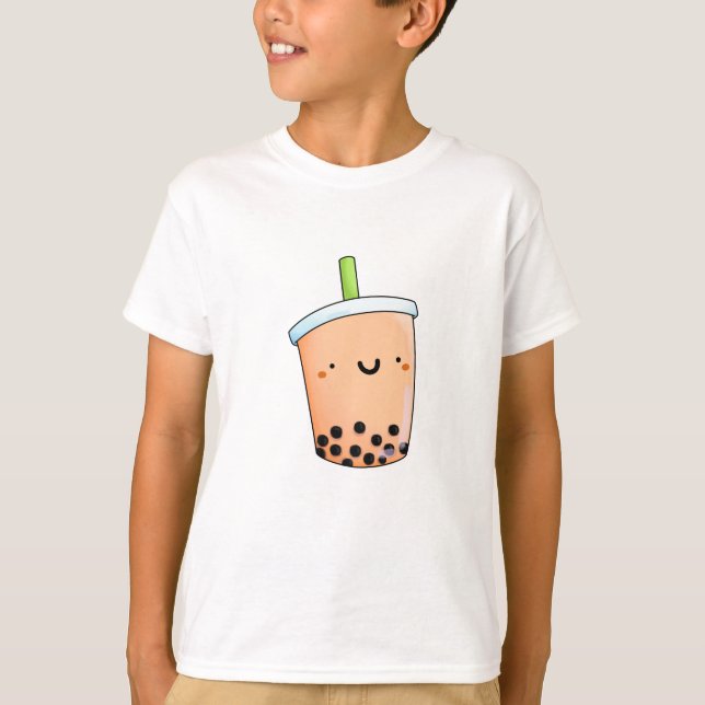Camiseta El té corto Kawaii Boba (Anverso)