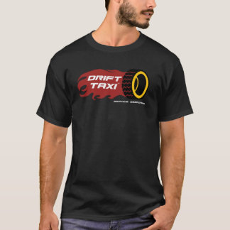 Camiseta El Tee Oscuro del Taxi de deriva (Letra blanca)