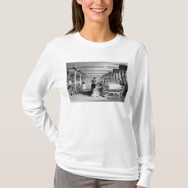 Camiseta El tejer del telar de poder, grabado por J. (Anverso)