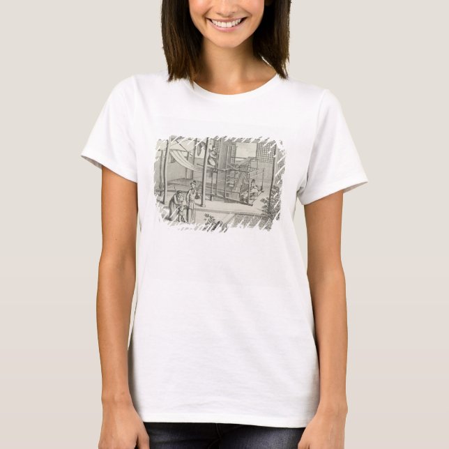 Camiseta "El tejido de las sedas de las flores", dos mujere (Anverso)