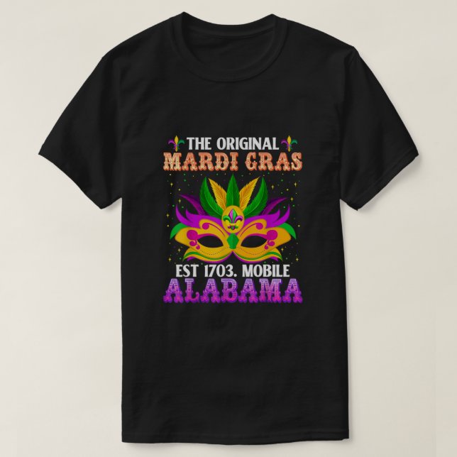 Camiseta El teléfono móvil original del Mardi Gras Alabama  (Diseño del anverso)
