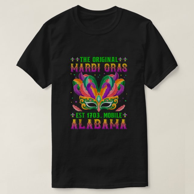 Camiseta El teléfono móvil original del Mardi Gras Alabama  (Diseño del anverso)